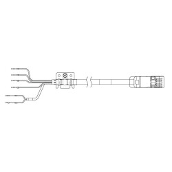 OMRON 1S series servo motor power cable, 10 m, with brake, 400 V: 7.5 kW - 1