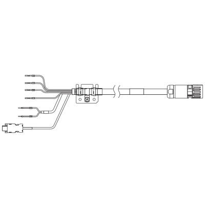 OMRON 1SA series servo hybrid cable, 10 m, with brake, 230 V: 1 kW to 1.5 kW, 400V: 750 W to 3 kW - 1