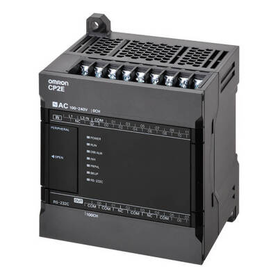 OMRON CP2E series compact PLC - Essential Type; 12 DI, 8DO; Relay output; Power supply 220 VAC; 4 kStep Program memory - 1