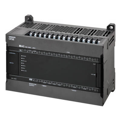 OMRON CP2E series compact PLC - Essential Type; 24 DI, 16 DO; Relay output; Power supply 220 VAC; 4 kStep Program memory - 1