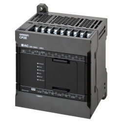 OMRON CP2E series compact PLC - Network type; 12 DI, 8DO; NPN output; Power supply 220 VAC; 10 kStep Program memory - 1