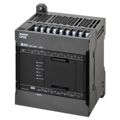 OMRON CP2E series compact PLC - Network type; 12 DI, 8DO; Relay output; Power supply 220 VAC; 10 kStep Program memory - 1