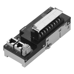 OMRON EtherCAT analog I/O unit, 4 x analog inputs, 0 to 5 V, 1 to 5 V, 0 to 10 V, -10 to 10 V, 4 to 20 mA, resolution 1:8000 (full scale) - 1