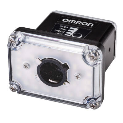 OMRON F430 Smart Camera, 1.2 MP monochrome, Medium view, Autofocus 50-300 mm, White ring light, AutoVISION+Visionscape, Ethernet TCP/IP, EtherNet/IP, IP65/IP67 - 1