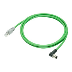 OMRON FQ-M Ethernet/EtherCAT cable, bend resistant, angle M12/straight RJ45, 10m - 1