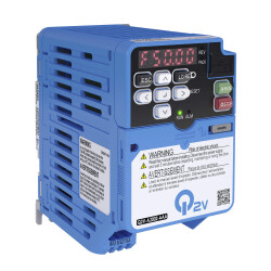 OMRON Inverter Q2V 200V, ND 1.9A 0.37kW, HD 1.6A 0.25kW, with integrated EMC C3-Filter, max. output freq. 590Hz - 1