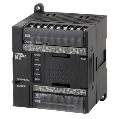 OMRON PLC, 24 VDC supply, 12 x 24 VDC inputs, 8 x PNP outputs 0.3 A, 1K steps program + 10K words data memory - 1