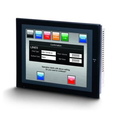 OMRON Programlama terminali (HMI / dokunmatik ekran), 8.4 inç, TFT, 256 renk (32,768 renk .BMP/.JPG için), 800x600 piksel, 2 x RS-232C port, Ethernet (10/100 Base-T), 24 VDC, 60MByte hafıza, 24 VDC, siyah kasa - 1