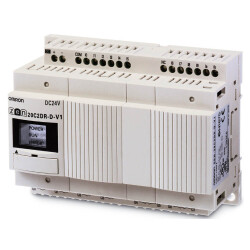 OMRON Programlanabilir röle, 24 VDC, 12 x 24 VDC giriş (2 tanesi 0-10 V analog giriş olarak kullanılabilir), 8 x transistör çıkışı - 1