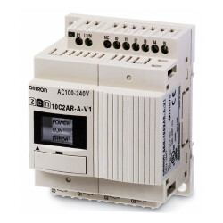 OMRON Programlanabilir röle, 24 VDC, 6 x 24 VDC giriş (2 tanesi 0-10 V analog giriş olarak kullanılabilir), 4 x transistör çıkışı - 1