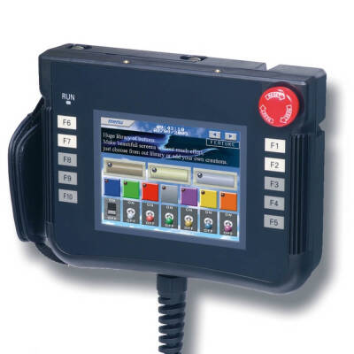 OMRON Taşınabilir el tipi Programlama Terminali (HMI / dokunmatik ekran), 5.7 inch, STN, 256 renk (4,096 renk .BMP/.JPG), 320x240 pixels, 60MByte hafıza, 24 VDC, NSH5 özel kablo gerekli ve ekstra sipariş edilmeli , siyah kasa (Kırmızı Acilstop but - 1