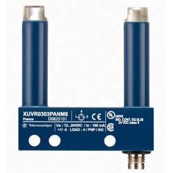 XUVR0303PANM8 - Çatal Fotosel Kırmızı LED, 30x30mm M8-3Pin Soketli PNP NO - 1