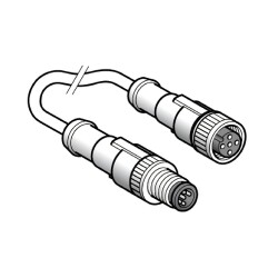 XZCR1511040A2 - Çift Taraflı Kablo M12-3 Pin Erkek Düz - PUR 2 Mt - M12-3 Pin Dişi Düz - 1