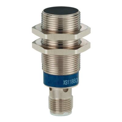 XS118B3NAM12 - M18 Endüktif Sensör NPN NA Düz Kafa 8 mm Alg.L=50,3mm, M12-4 Pin Soketli - 1